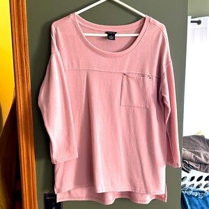 Pink Calvin Klein 3/4 sleeve sweater - so cute. Excellent condition. Size large